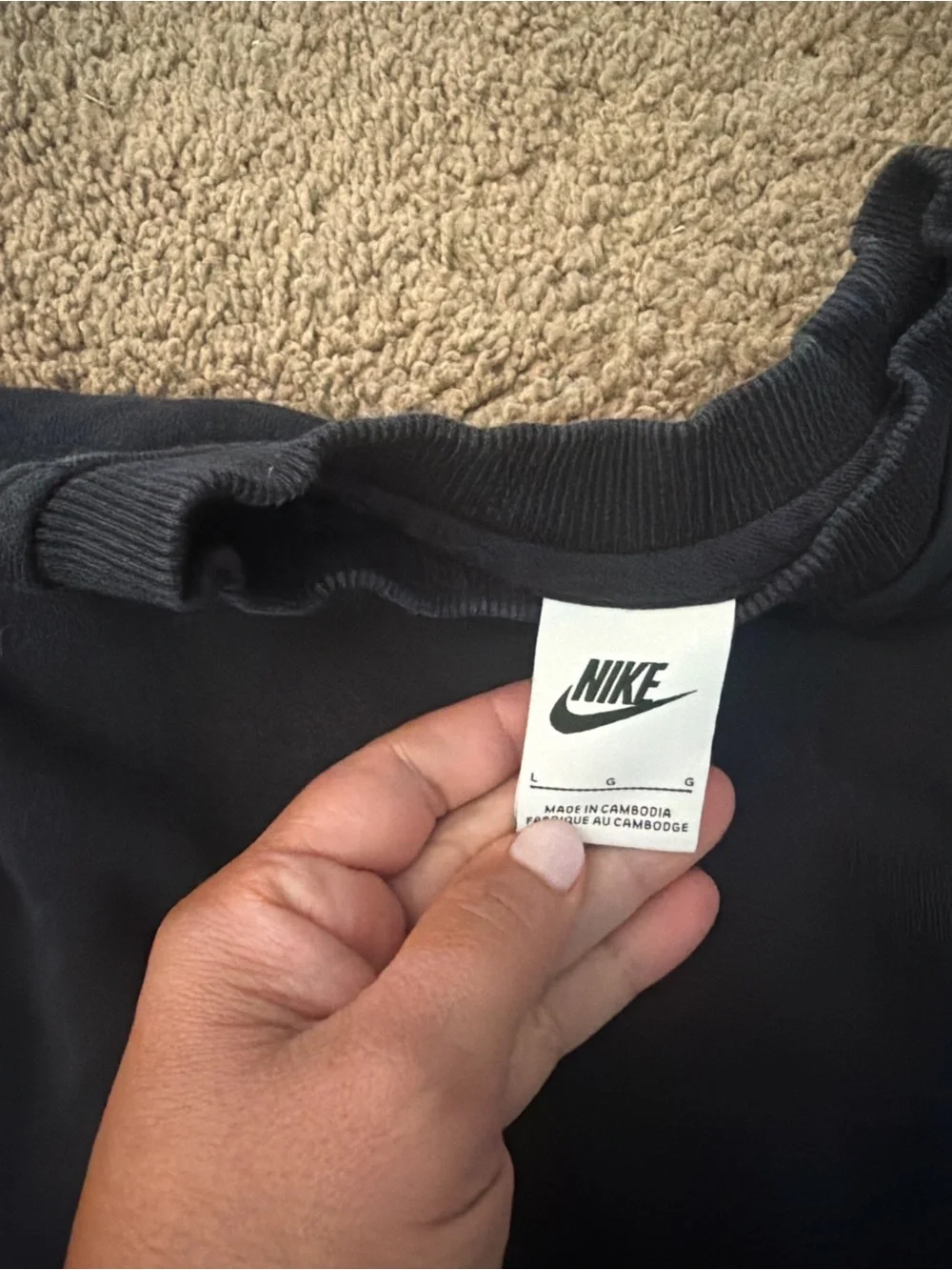 Nike Black Crewneck Sweatshirt with White Swoosh